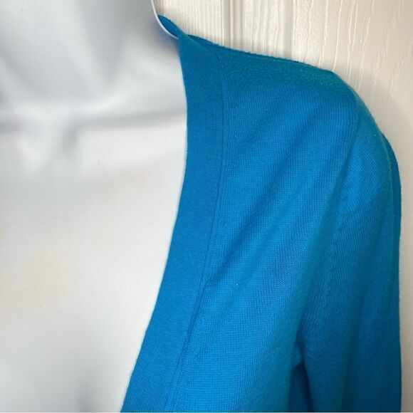 GAP Classic Longline Solid Color VNeck Cardigan Sweater Button Surf Pipe Blue XS - Picture 4 of 10